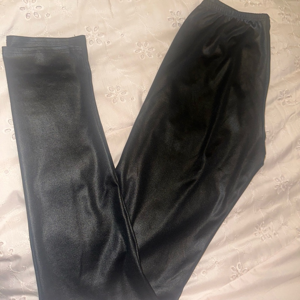 Source Unknown Glossy Black Trousers